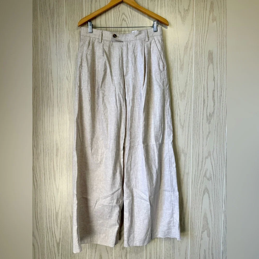 Banana Republic Linen Blend Tailored Straight-Leg Pants Size 8 NWT